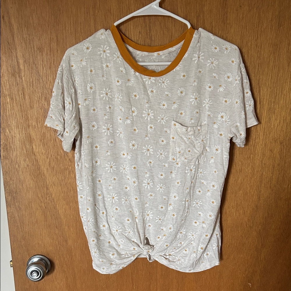 No Boundaries Mustard and White Floral Top